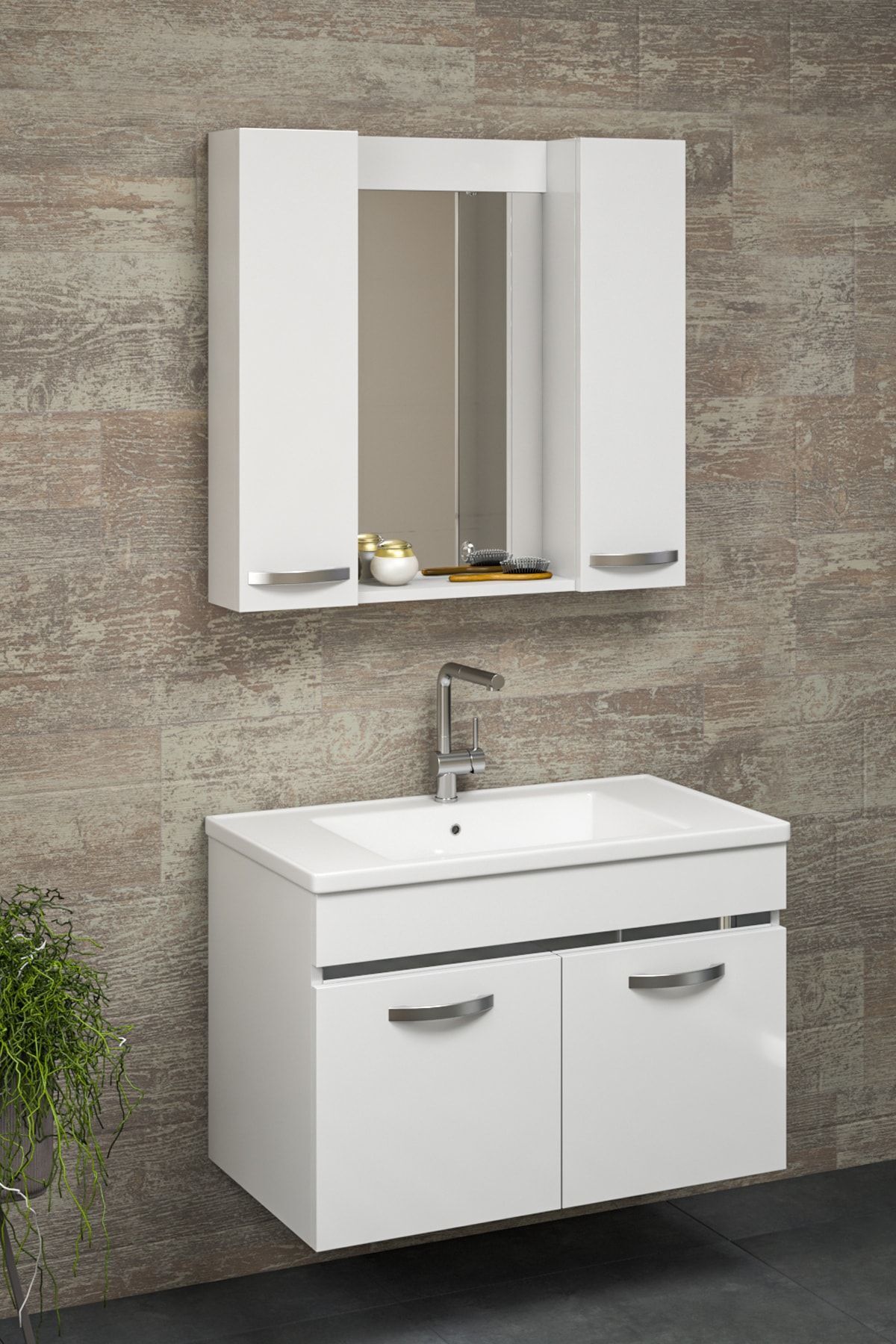 Safir%20Beyaz%2080%20Cm%20Aynalı%20Lavabolu%20Mdf%20Banyo%20Dolabı%20Seti**hazır%20Kurulu**